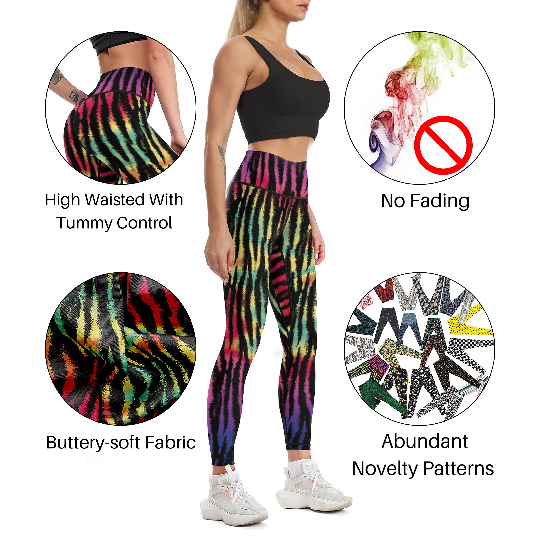 Cerburny High Waisted Yoga Pants for Women - Tummy Control Workout Leggings, Gym Athletic Spandex Pants for Running, Yoga & Everyday Wear