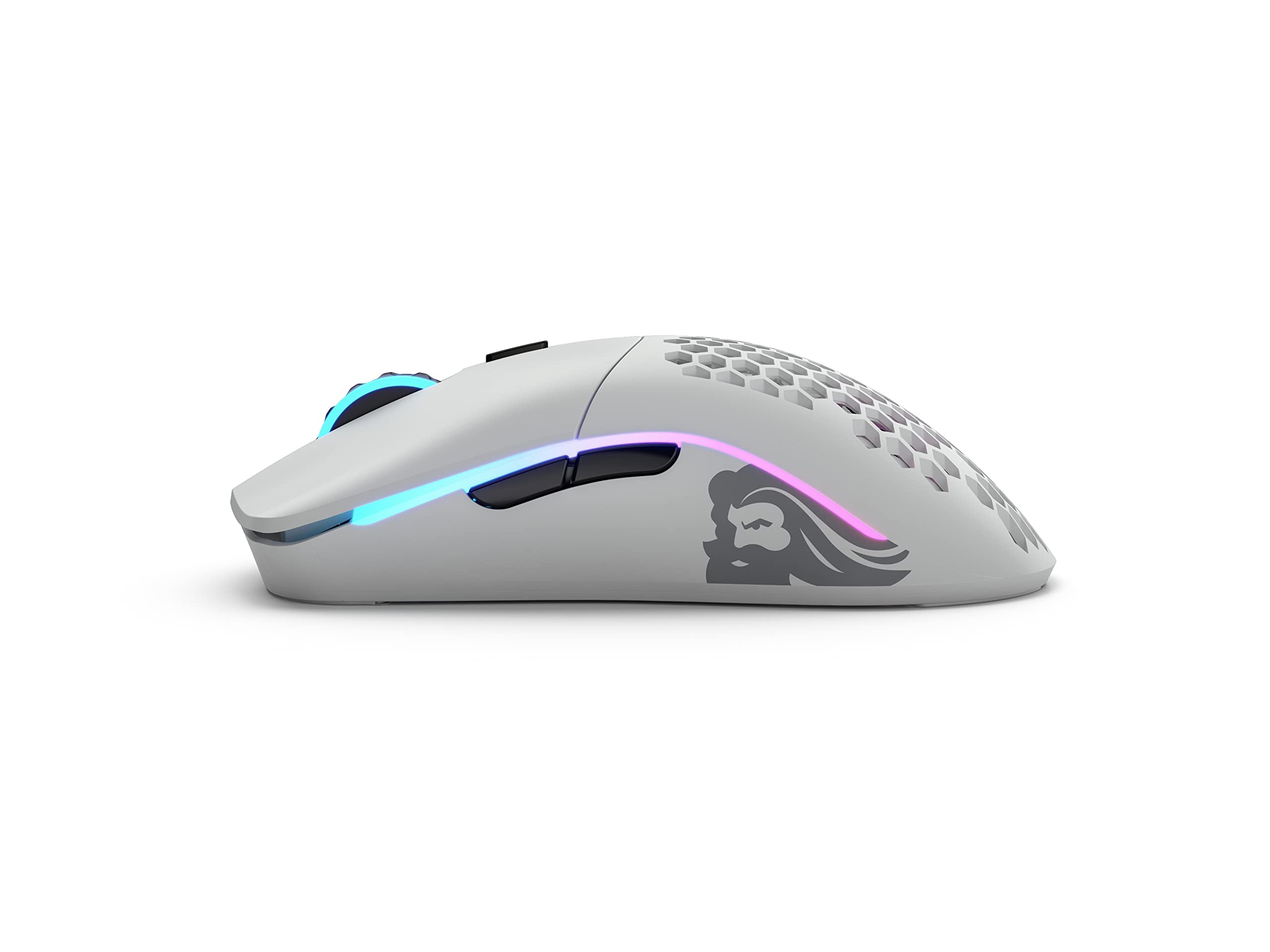 Glorious Model O- Wireless Gaming Mouse - 65g Ultra Lightweight Honeycomb Design, RGB Lighting, Ambidextrous, 2.4GHz Lag-Free Wireless, 71-Hour Battery Life - Matte White (Renewed) - Perfect for FPS, MOBA & Esports Gaming