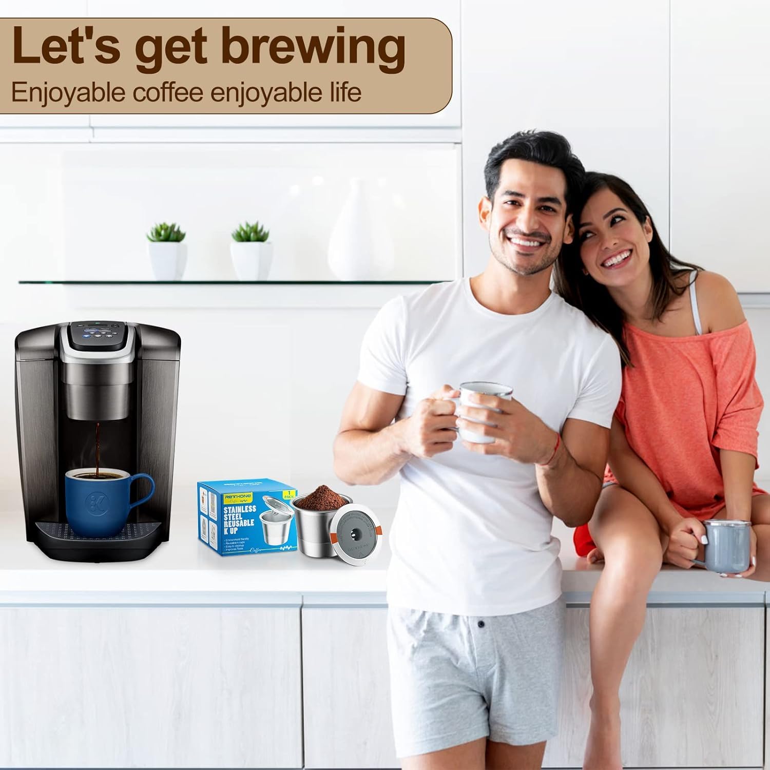 Reusable K Cups for Keurig 1.0 & 2.0 - Stainless Steel Coffee Filters (2 Pack) - Perfect for Home & Office Brewing