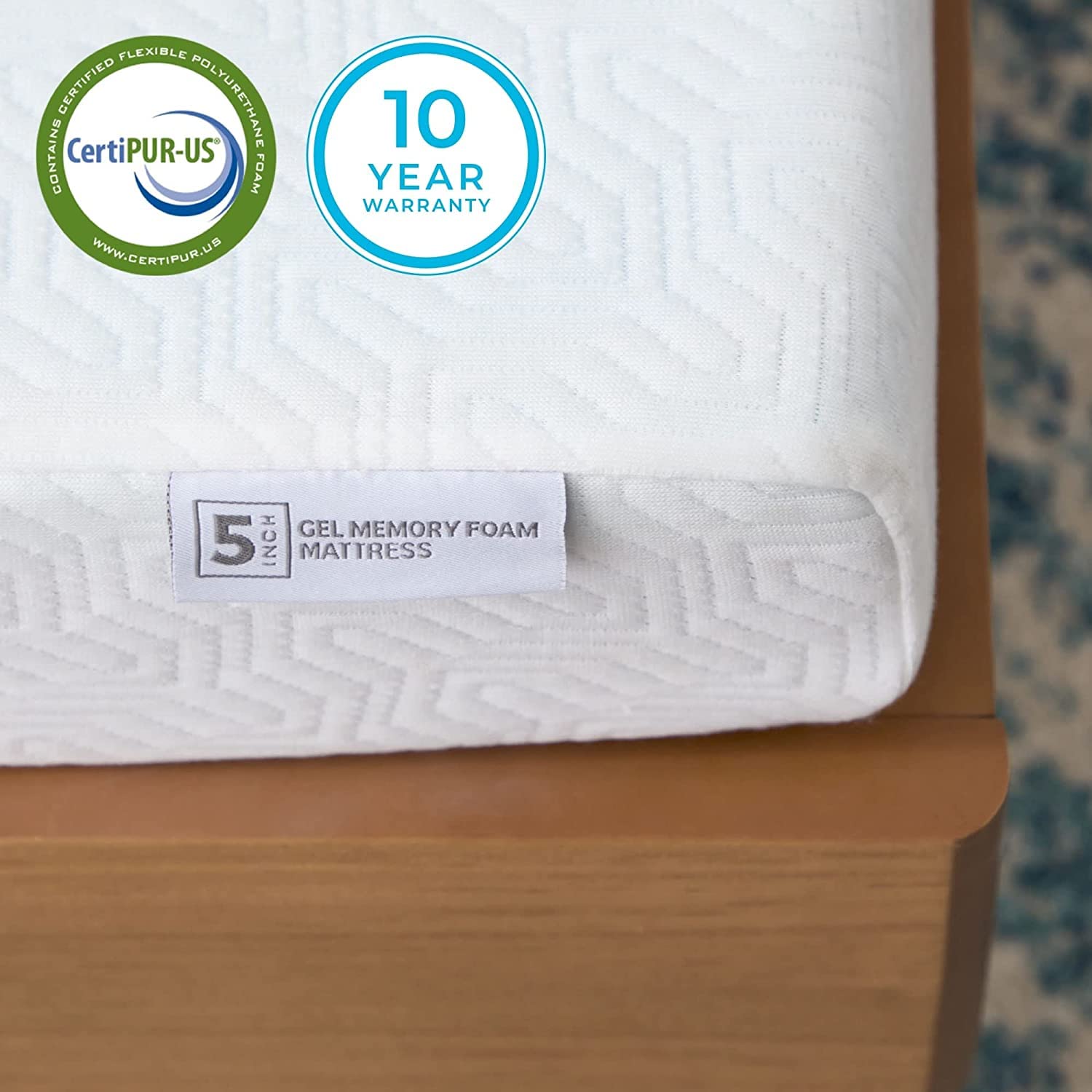 Linenspa 5 Inch Gel Memory Foam Mattress - Firm Support, Low Profile, Full Size Bed Mattress for Back Pain Relief & Pressure Point Relief | Perfect for Guest Rooms, Dorm Rooms & Small Spaces