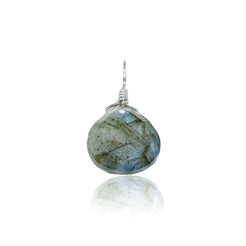 Natural Labradorite Teardrop Pendant Necklace - Genuine Gemstone Jewelry for Women - Perfect for Everyday Wear & Spiritual Healing