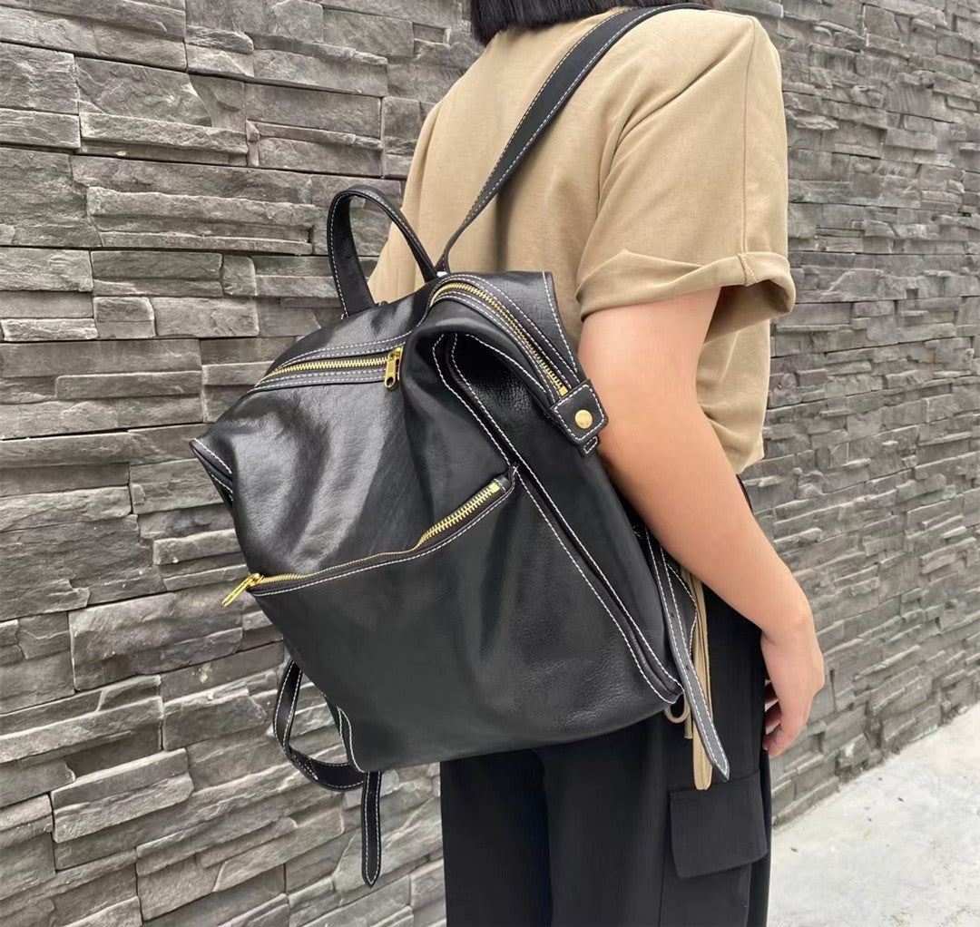 Premium Italian Leather Backpack for Women - Stylish & Durable Travel, Work & Everyday Use