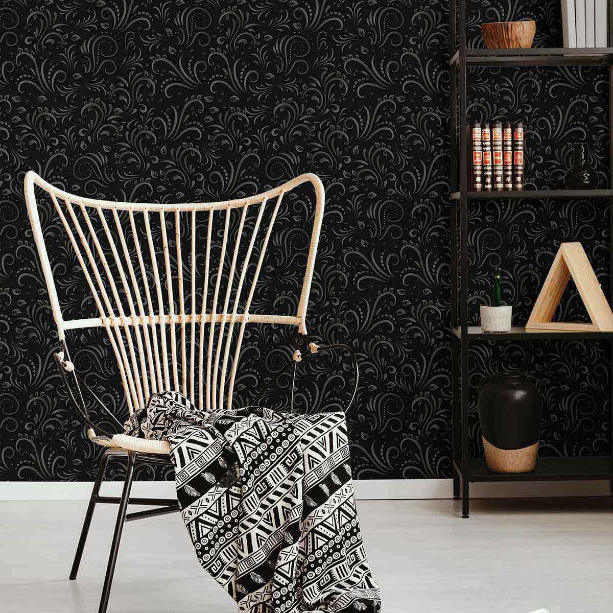 Black and White Peel and Stick Removable Wallpaper - Self-Adhesive Decorative Wall Covering for Bedroom, Living Room, Office & Home Decor