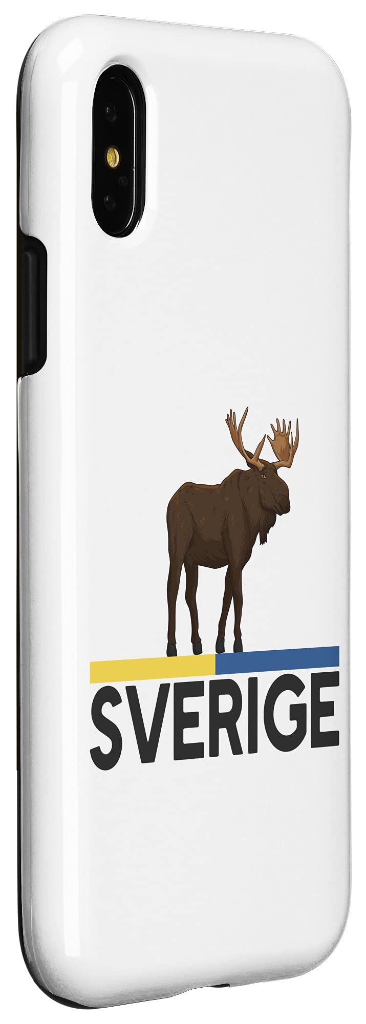 iPhone X/XS Sweden Flag Sverige Moose Design Protective Case - Durable Slim Cover for iPhone X/XS with Swedish Theme - Perfect for Travel, Gifts & National Pride