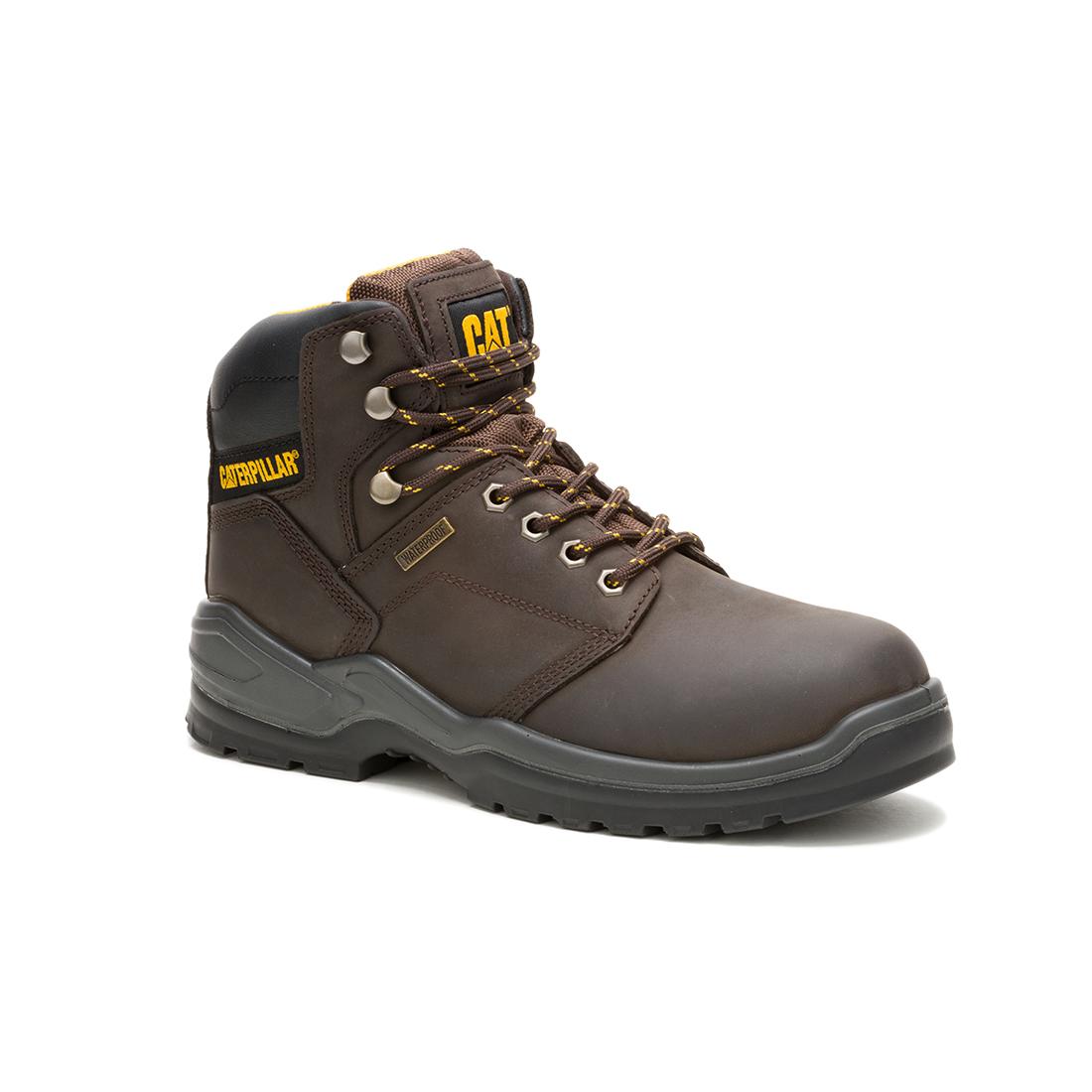 Striver Men's Waterproof Steel Toe Work Boots - Brown Safety Shoes for Construction, Hiking & Outdoor Work - Slip Resistant & Comfortable
