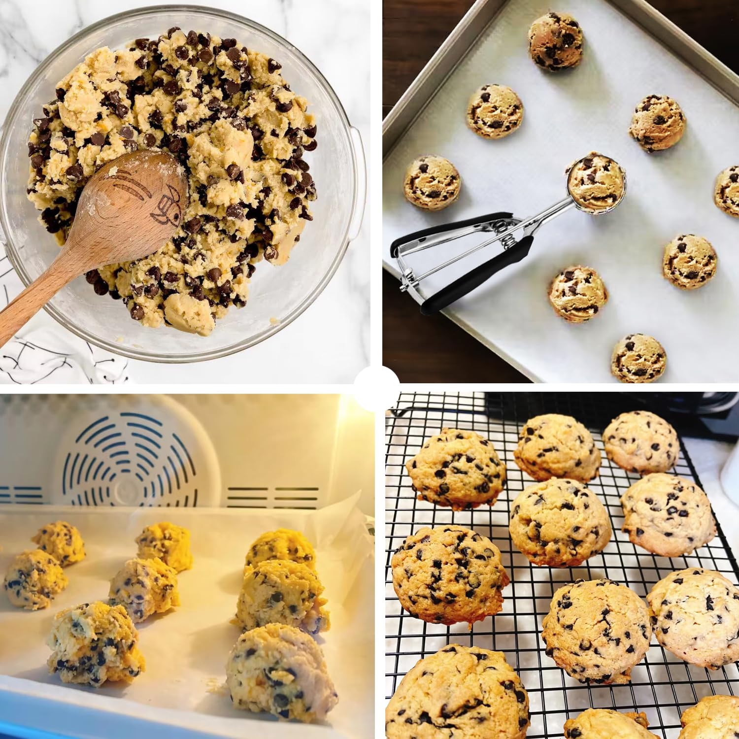 3-Piece Cookie Scoop Set for Baking - 1 Tbsp, 2 Tbsp & 3 Tbsp Stainless Steel Scoopers with Black Handle - Perfect for Cookies, Cupcakes, Muffins, Ice Cream & Truffles - Essential Baking Tools for Home Bakers & Professional Chefs