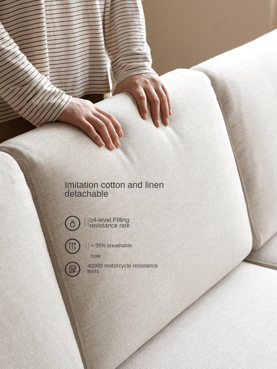 Solid Oak Wood Walnut Fabric Sofa - Modern Living Room Furniture for Home & Office Comfort