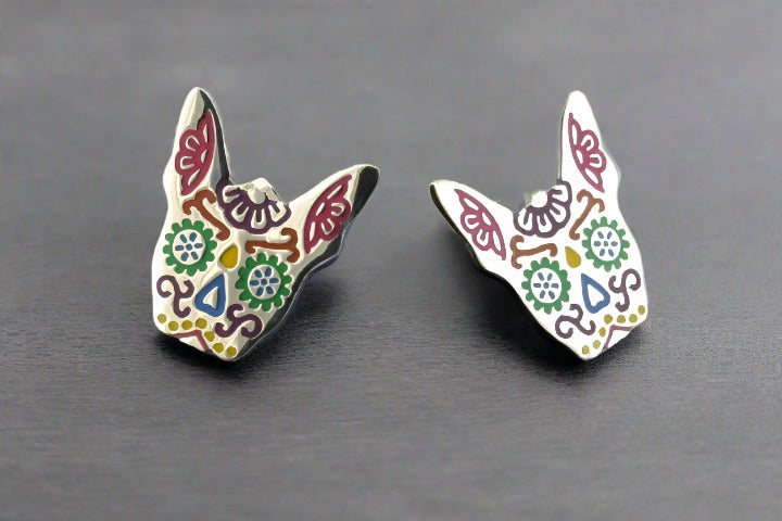 Enamel Chihuahua Stud Earrings for Women - Cute Dog Lover Jewelry Gift for Pet Owners | Perfect for Casual Wear, Gifts & Animal Themed Parties
