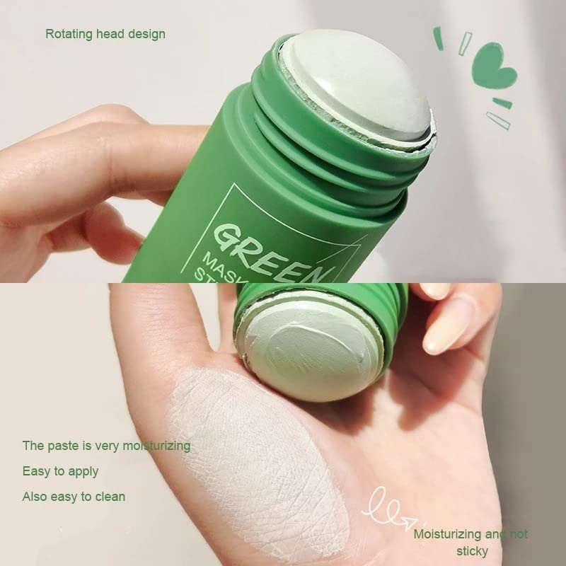 Green Tea Clay Face Mask Stick - Deep Cleansing, Oil Control & Anti-Acne Treatment | Purifying Mud Mask for Oily & Acne-Prone Skin | Perfect for Daily Skincare Routine & Spa Night