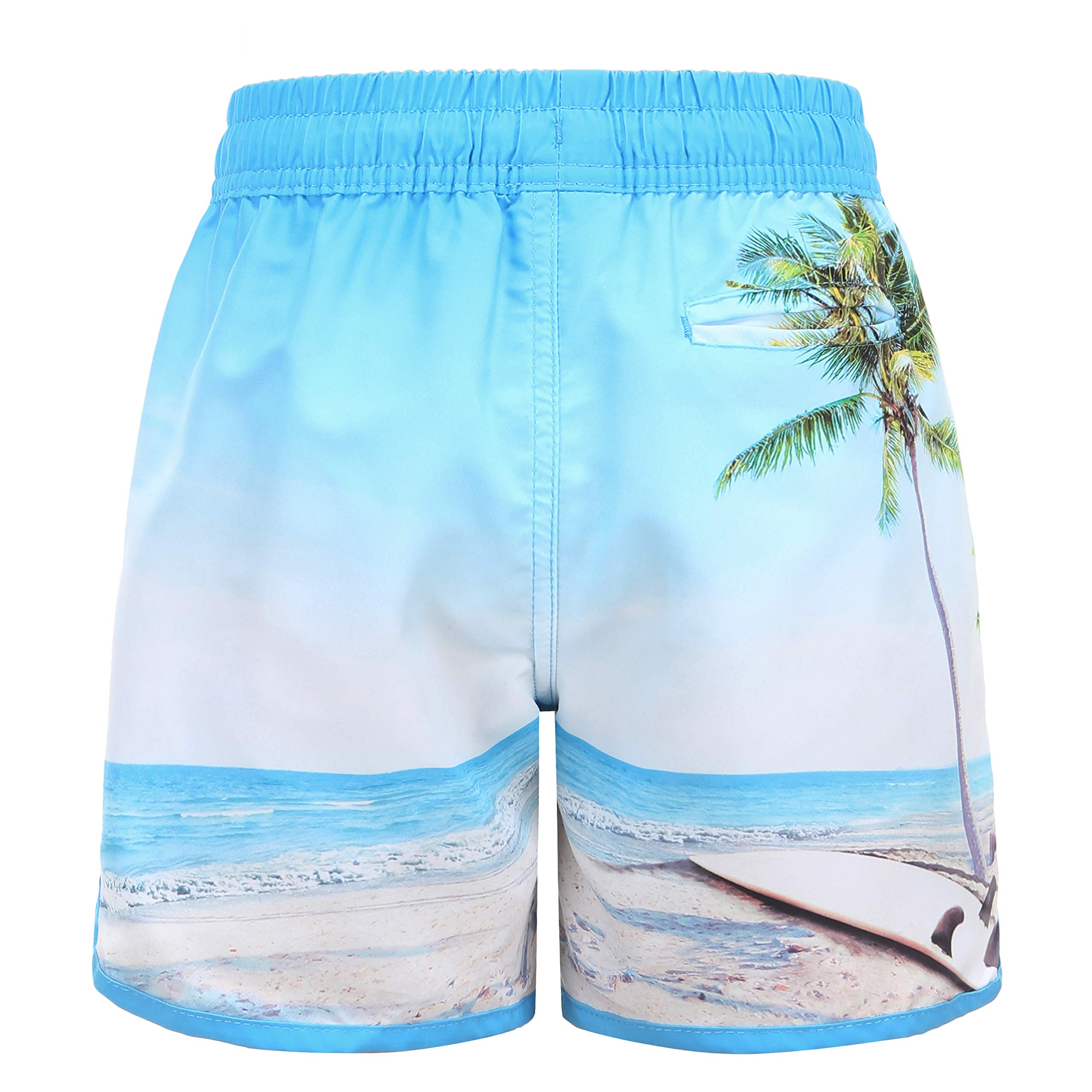 HowJoJo Boys Dinosaur Swim Trunks - Quick Dry 3D Printed Swim Shorts with UPF 50+ Sun Protection for Beach, Pool & Summer Water Activities