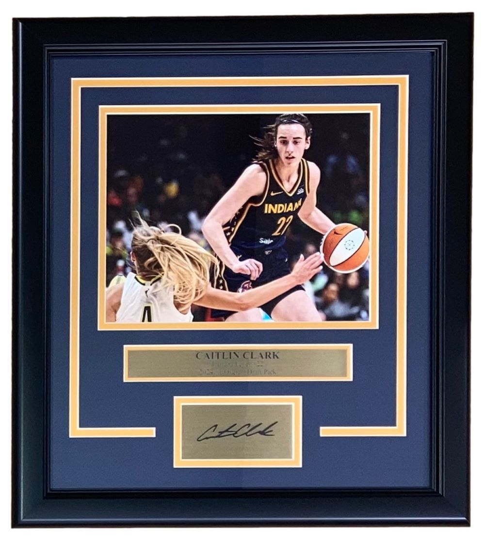 Authentic Caitlin Clark Framed 8x10 Indiana Fever Crossover Photo with Laser Engraved Autograph - Perfect for Basketball Fans, Sports Memorabilia Collectors, and Home/Office Decor