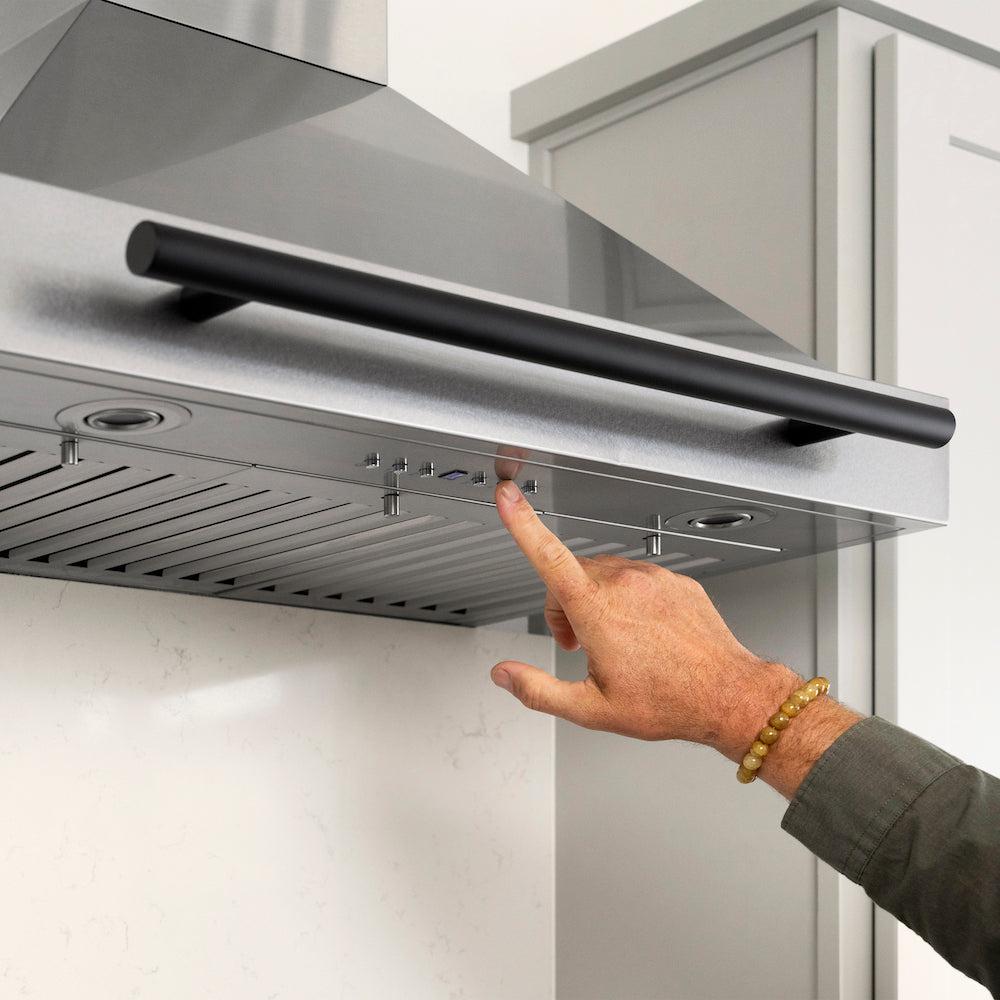 ZLINE KB4STZ MB Autograph Edition Convertible Range Hood - Stainless Steel with Matte Black Accents | Professional Kitchen Ventilation for Modern Homes | Perfect for Gas Stoves, Cooking Areas & Open Concept Kitchens