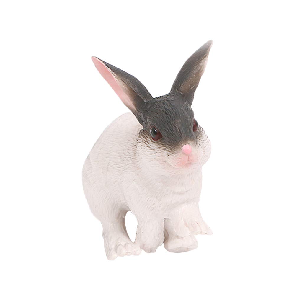 Amosfun Miniature Rabbit Figurine - Realistic Artificial Animal Model for Micro Landscape, Home & Office Decor - Perfect for Christmas Gifts, DIY Crafts, Fairy Gardens, and Desktop Displays