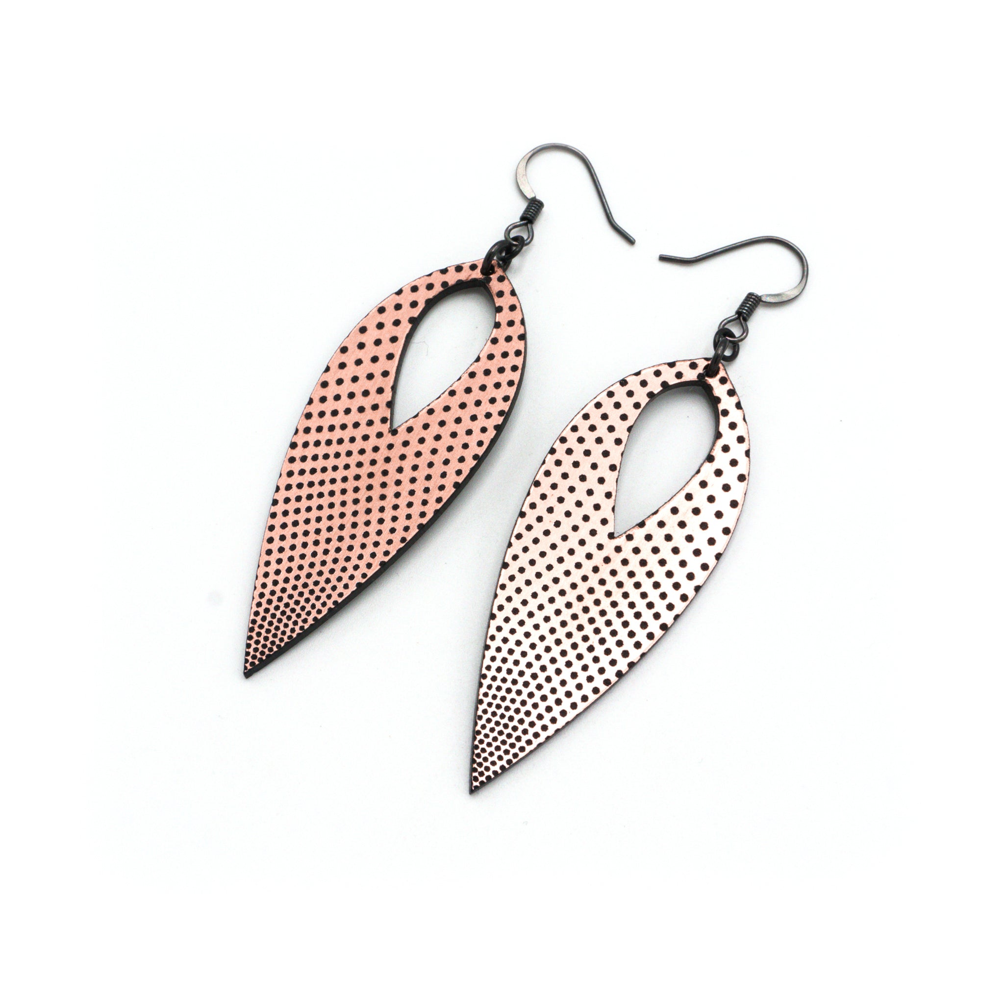 Nativas 16-Piece Acrylic Earrings Set - Rose Gold & Black | Trendy Dangle Drop Hoop Earrings for Women | Perfect for Parties, Weddings & Everyday Wear