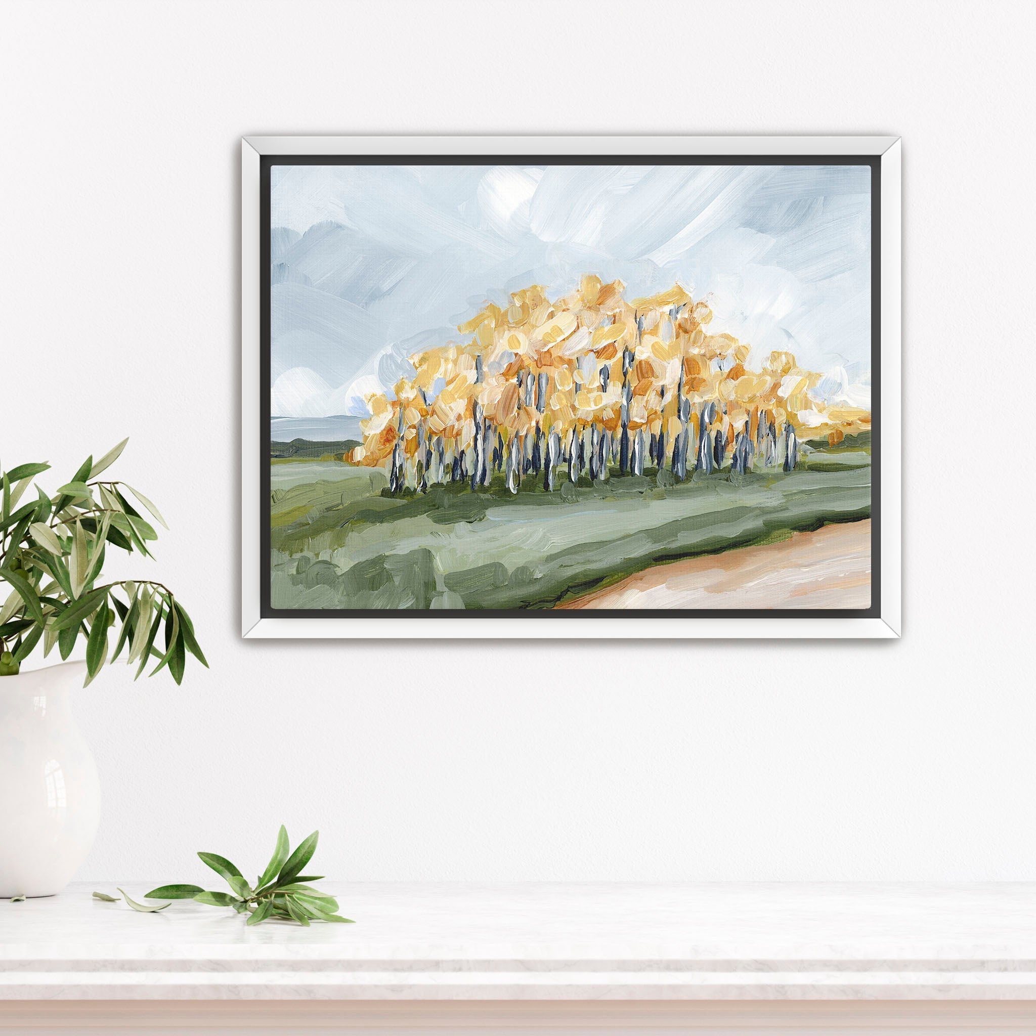 Grove of Gold Art Print - Premium Wall Decor for Living Room, Bedroom & Office - Elegant Nature Landscape Painting for Home & Office Decor