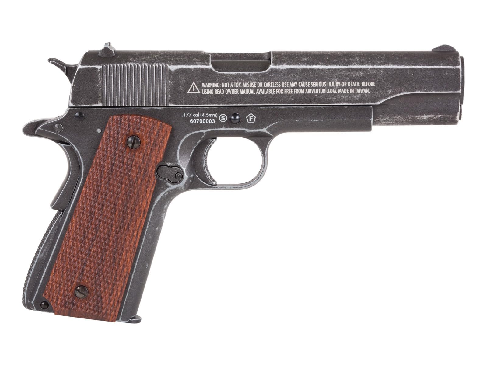 John Wayne 1911 Metal CO2 BB Pistol - Realistic Air Pistol with Brown Grips for Target Shooting & Outdoor Training | Perfect for Collectors & Airsoft Enthusiasts