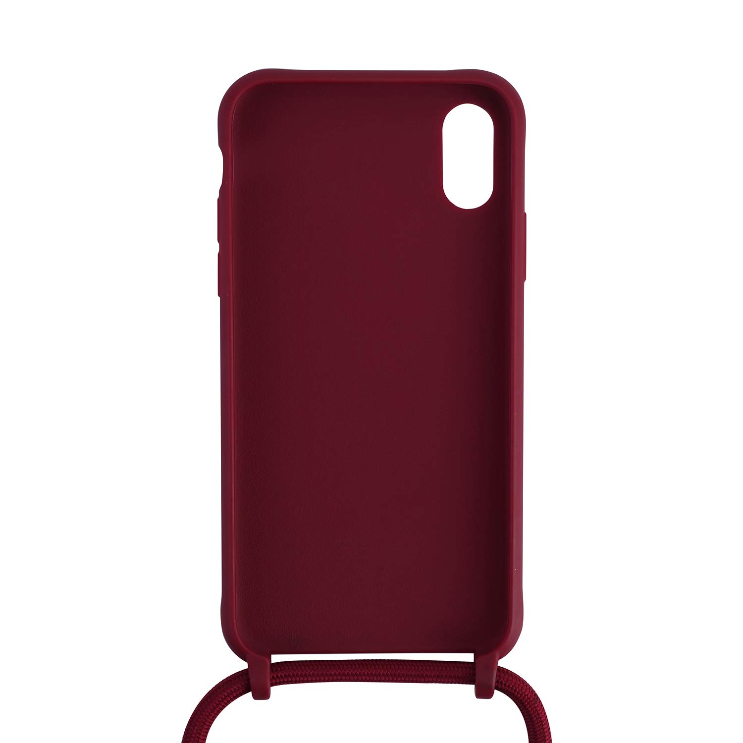 Ququcheng iPhone XS Max Case with Neck Strap - Shockproof Silicone Cord & TPU Bumper Phone Cover in Red - Perfect for Outdoor Activities, Travel, and Hands-Free Convenience