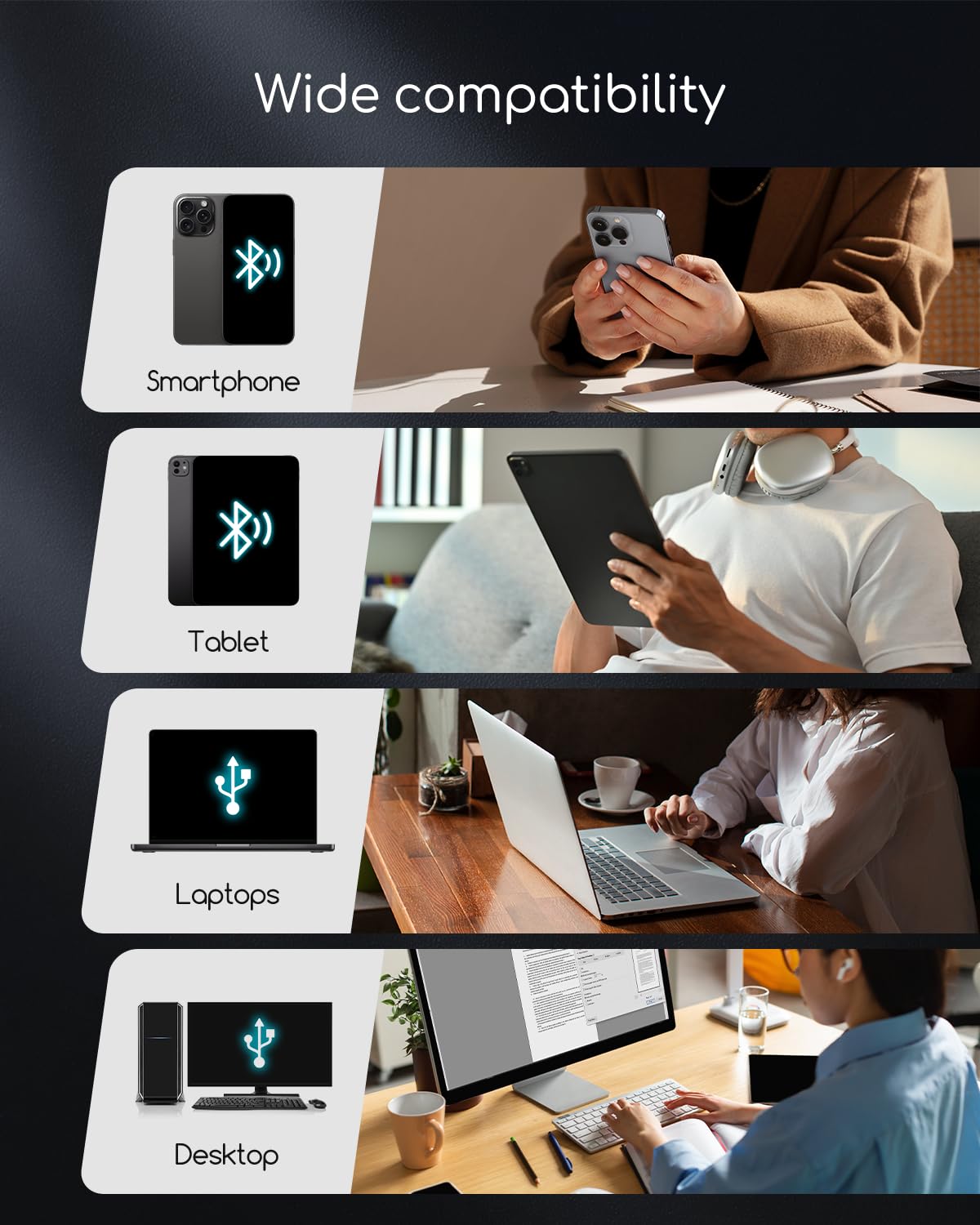 Wireless Bluetooth Thermal Printer - Portable Inkless Mobile Printer for Travel, Phone & Laptop - Compatible with 8.5x11