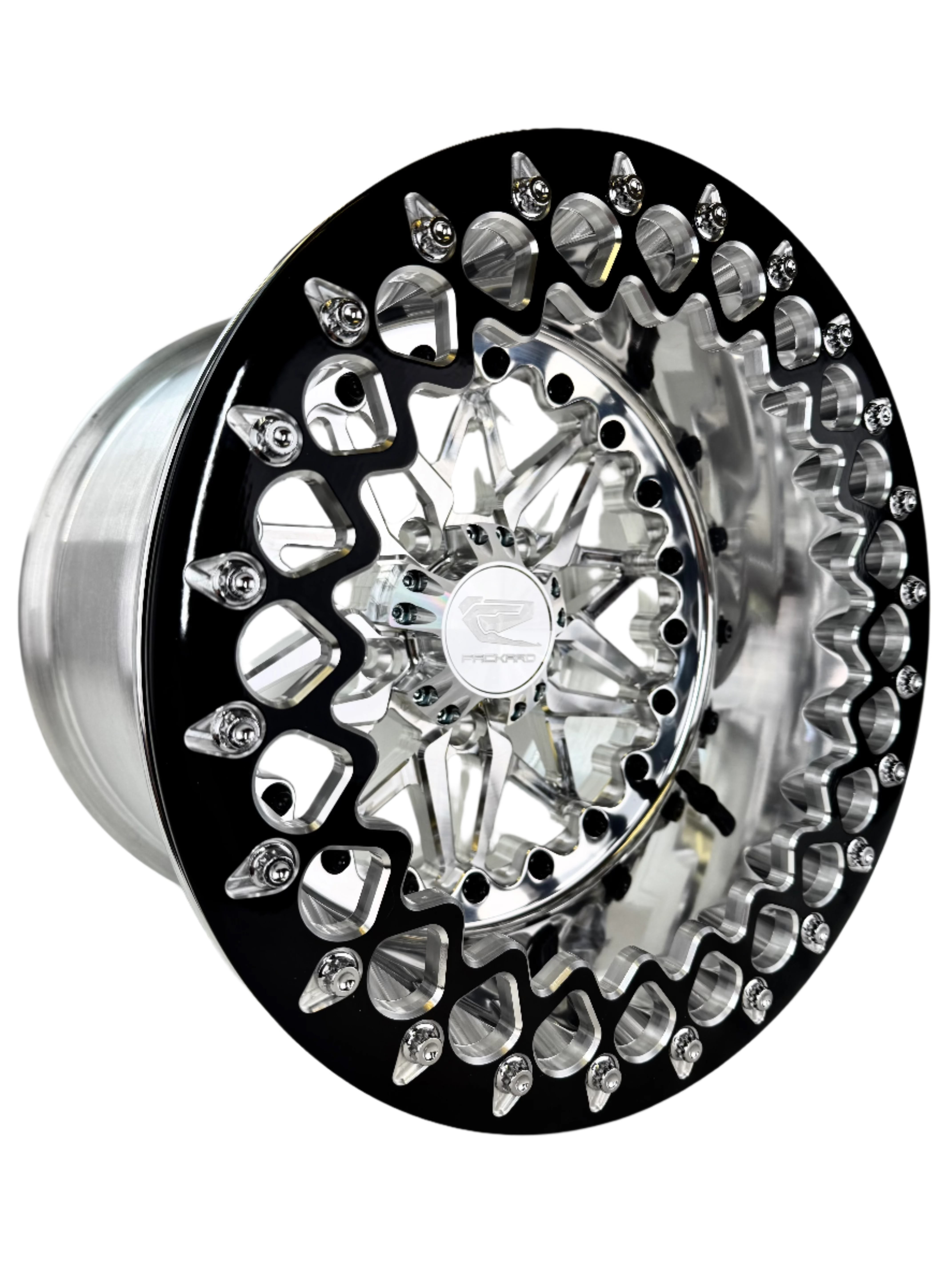 Impact FF Forged Polished Beadlock Wheels - Silver (5x4.5 Bolt Pattern) for RZR Pro R | Off-Road Racing & Trail Riding Accessories