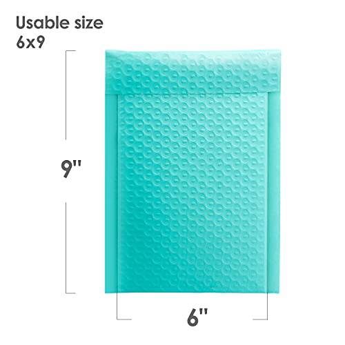 6x10 Bubble Mailer Padded Envelopes - Waterproof & Tear-Resistant Shipping Envelopes for Ecommerce, Small Packages & Mailing - Teal Color (Pack of 50) - Perfect for Amazon FBA, eBay, Etsy & Online Store Shipments