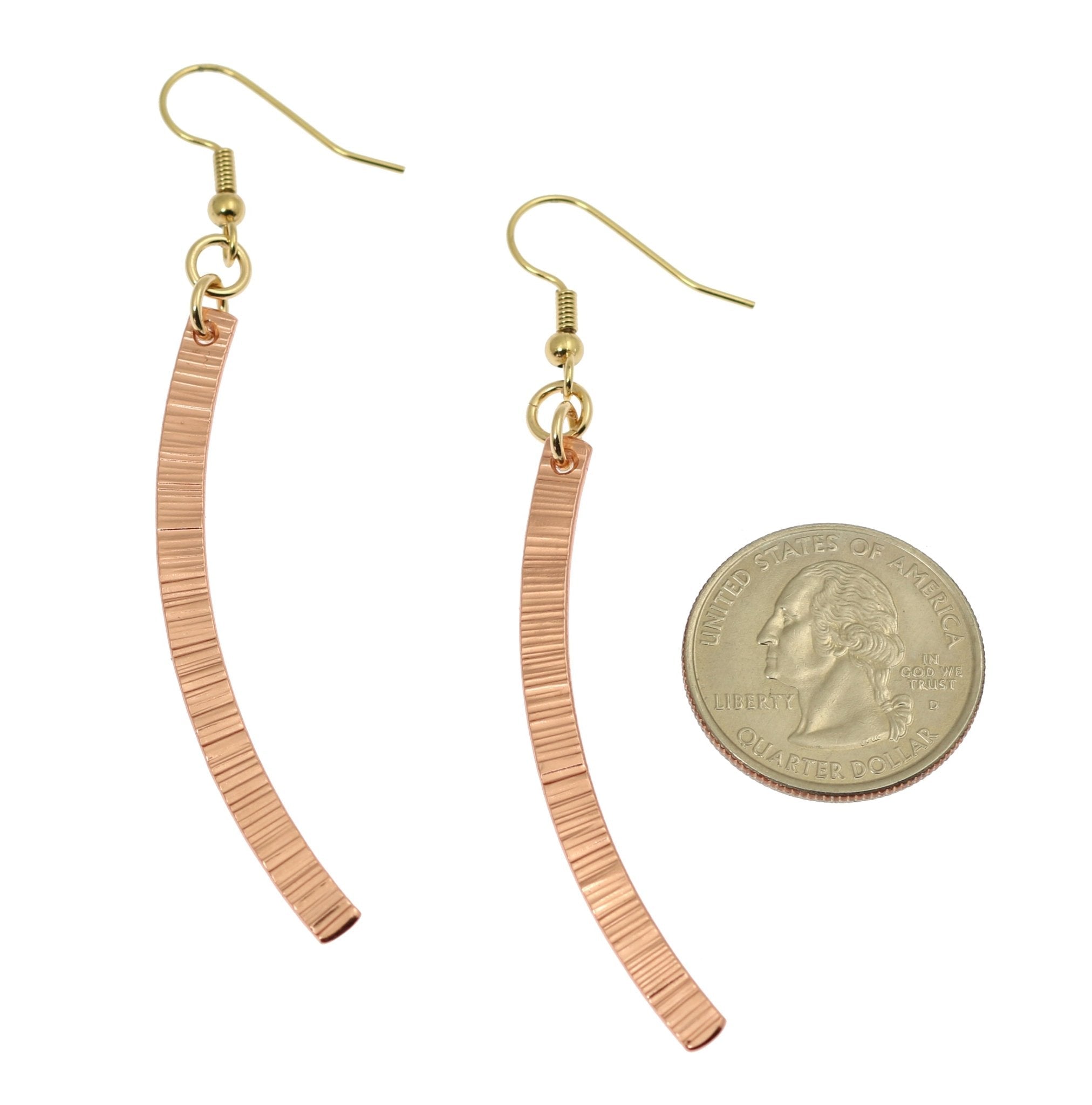 Elegant Chased Copper Dangle Drop Earrings for Women - Handmade Boho Jewelry Gift for Party, Wedding & Everyday Wear