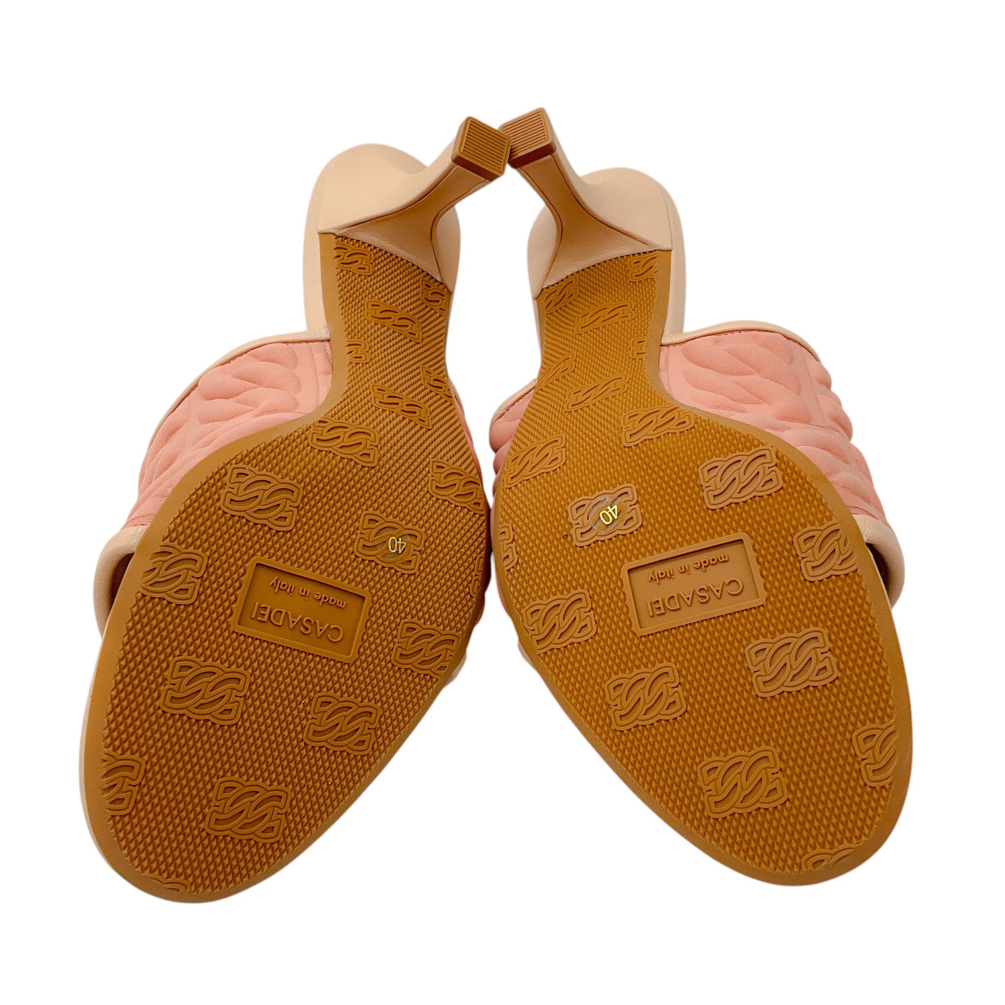 Casadei Peach Textured Scuba Mule Sandals for Women - Comfortable Summer Slide Shoes with Non-Slip Sole | Perfect for Beach, Poolside, and Vacation Outfits