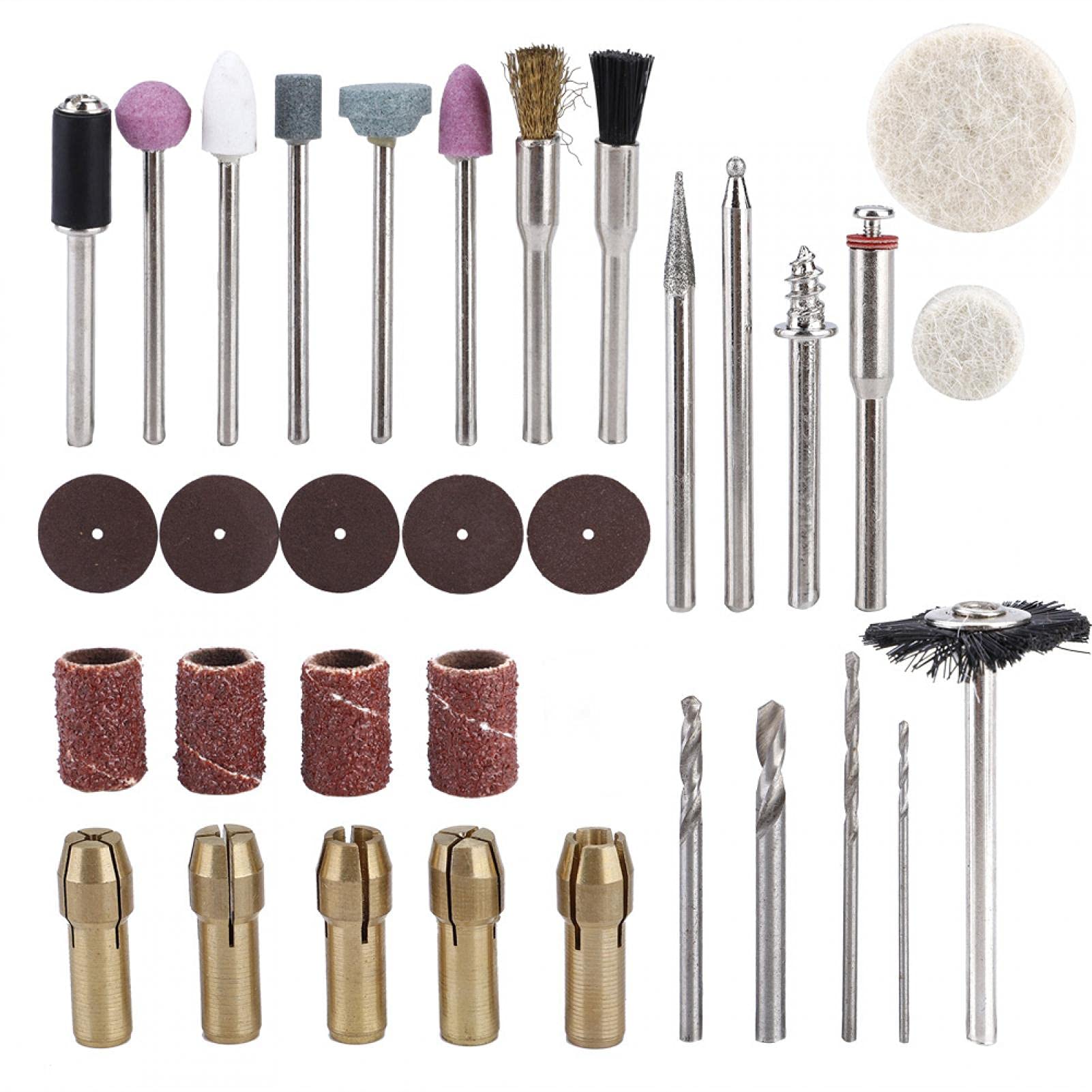 34-Piece Rotary Tool Kit with Accessories - Electric Grinding & Polishing Bits Set for DIY, Woodworking, Metalworking & Craft Projects