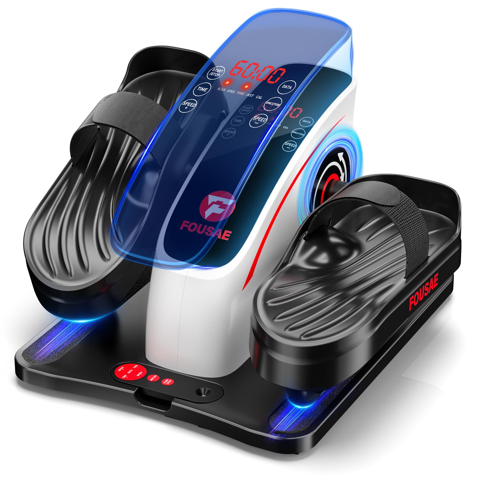 Under Desk Elliptical Machine - 15-Speed Adjustable Quiet Leg Exerciser for Seniors with LCD Display & Remote Control | Compact Electric Pedal Exerciser for Office, Home Workout & Physical Therapy