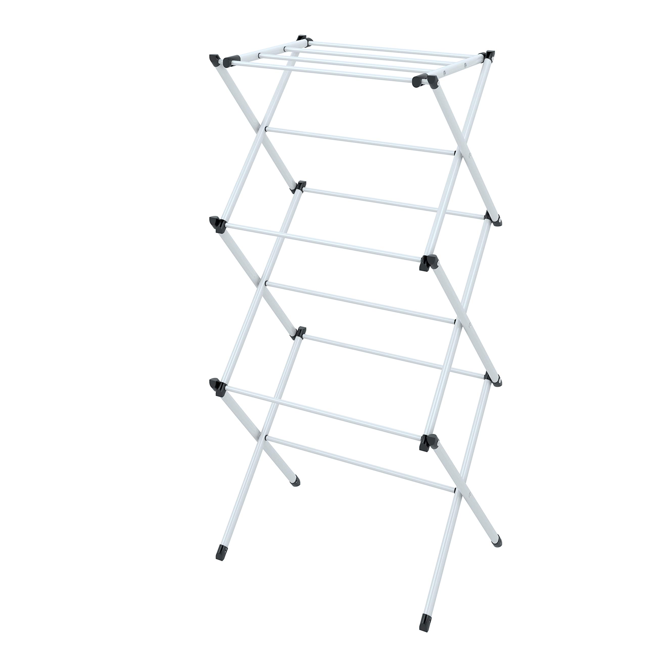 Foldable Clothes Drying Rack - Space Saving Laundry Airer for Indoor & Outdoor Use - White Collapsible Garment Organizer - Perfect for Apartments, Dorms, Travel & Small Spaces