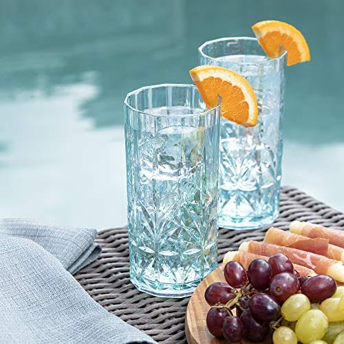 Bellaforte Shatterproof Tritan Plastic Wine Tumblers - 18oz Unbreakable Stemless Wine Glasses for Outdoor, Picnic, Beach & Party - BPA-Free Dishwasher Safe Drinking Cups