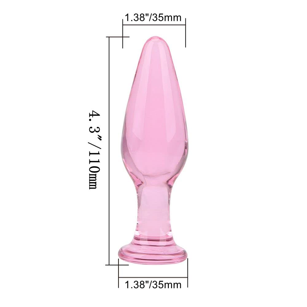 Small Pink Glass Anal Plug - Beginner Friendly Butt Plug for Safe & Pleasurable Anal Play | Perfect for Couples & Solo Exploration
