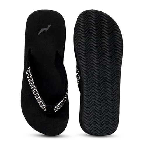 Black Rhinestone Wedge