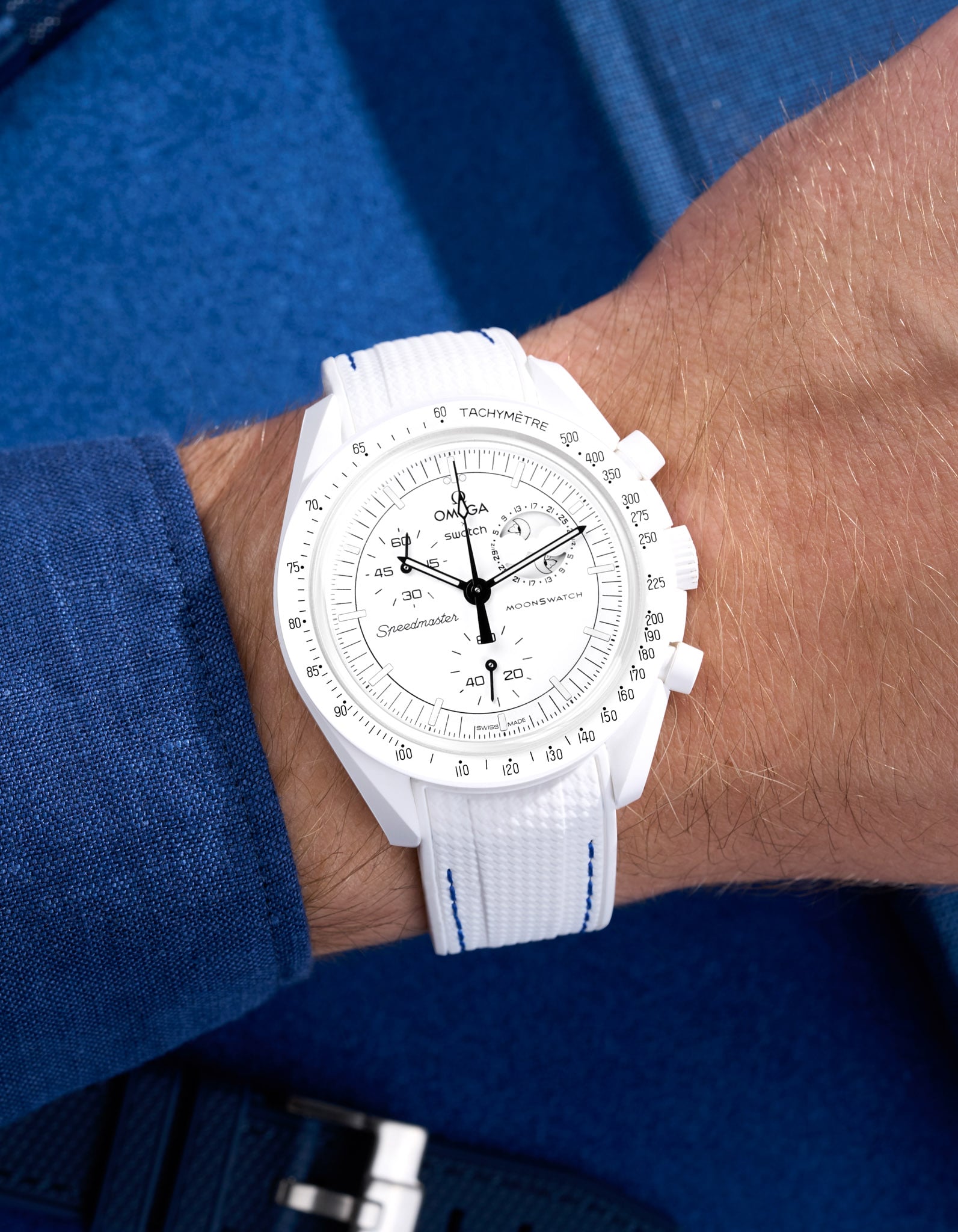 Original Omega X Swatch MoonSwatch Mission to Moonphase Rubber Watch Strap - Durable & Comfortable Replacement Band for Everyday Wear & Sports Activities