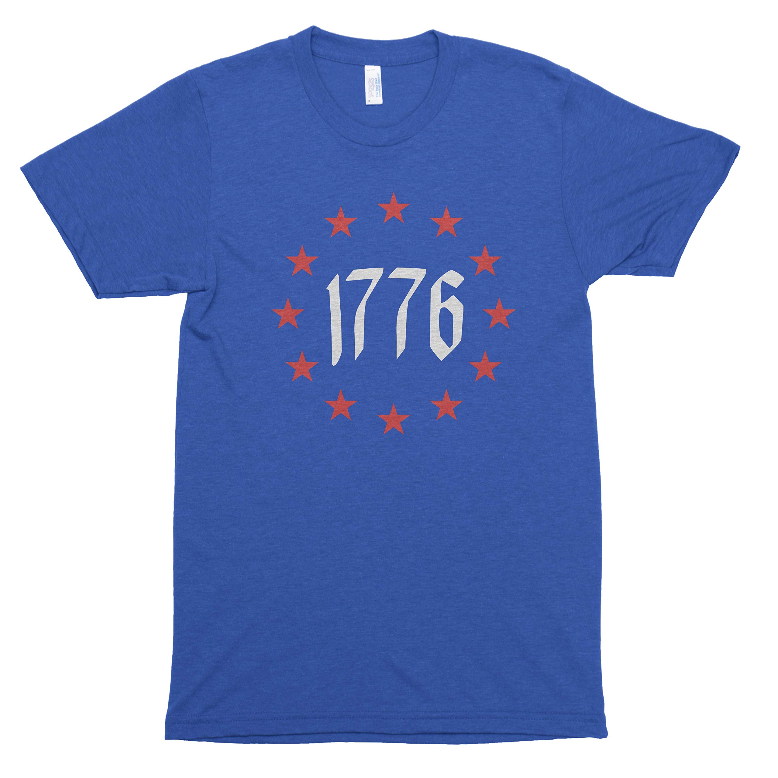 1776 Stars Patriotic 4th of July T-Shirt - USA Independence Day American Flag Graphic Tee - Perfect for BBQ, Fireworks & Summer Celebrations