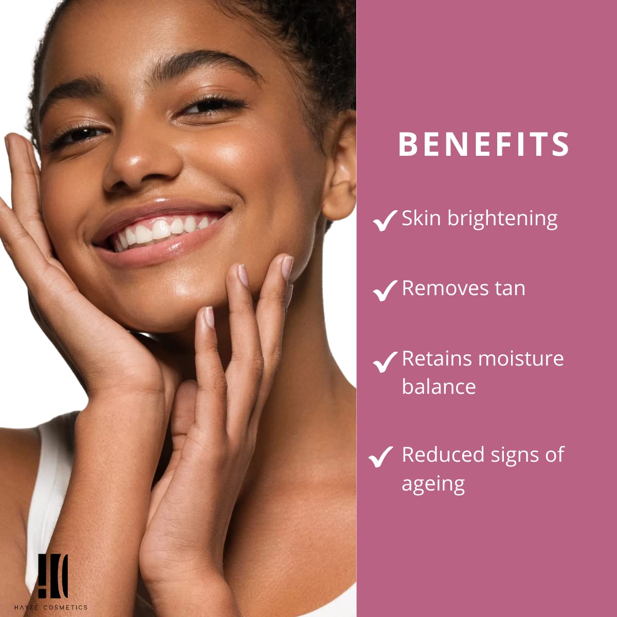 Hayze Cosmetics Ubtan Face Mask with Turmeric & Sandalwood - Natural Tan Removal & Skin Brightening Treatment for Dark Spots & Hyperpigmentation | Kaolin Clay & Olive Oil Formula | 50g | Perfect for Daily Glow Routine & Post-Sun Care