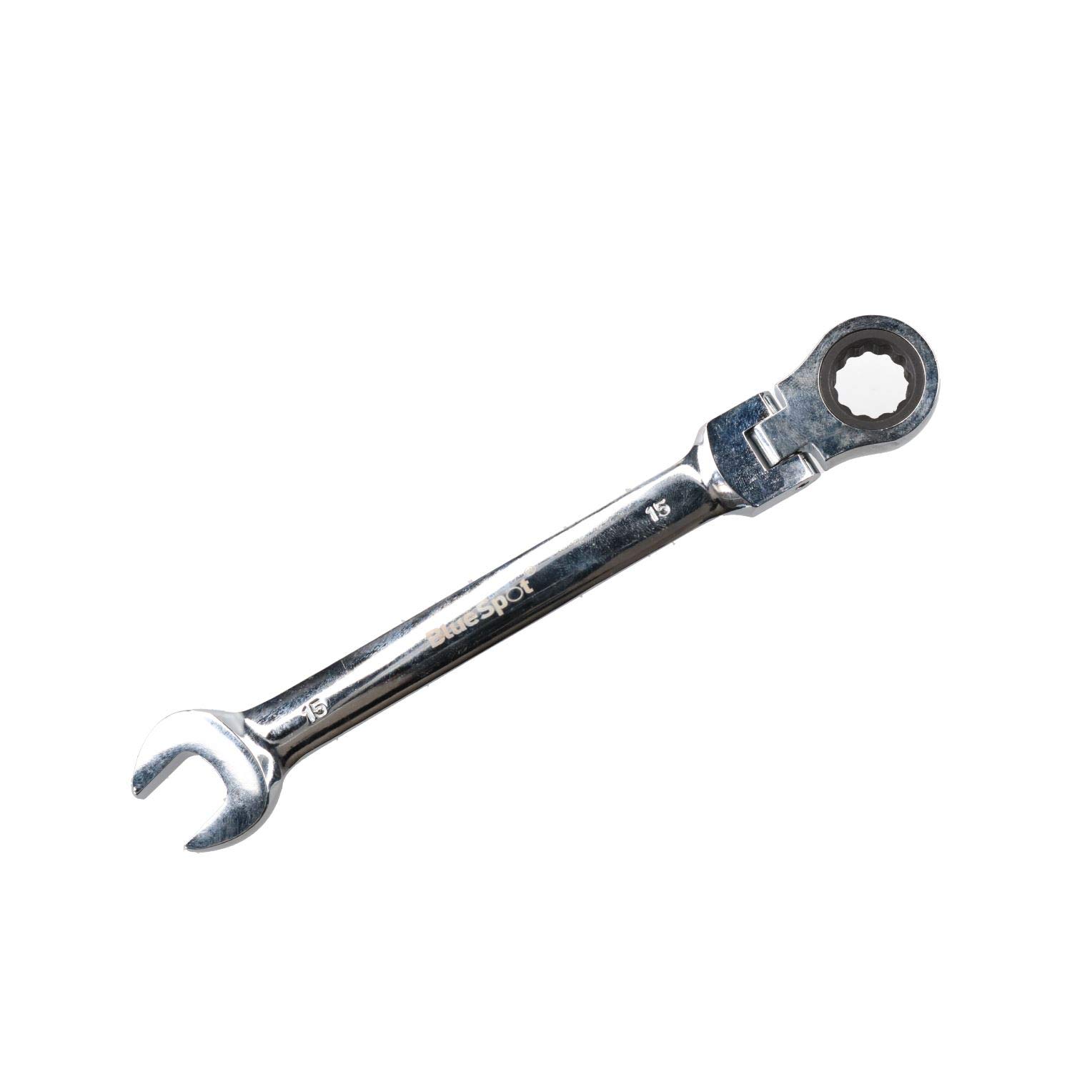 15mm Metric Flexible Head Ratchet Wrench - 72 Teeth High Torque Spanner for Tight Spaces & Automotive Repair