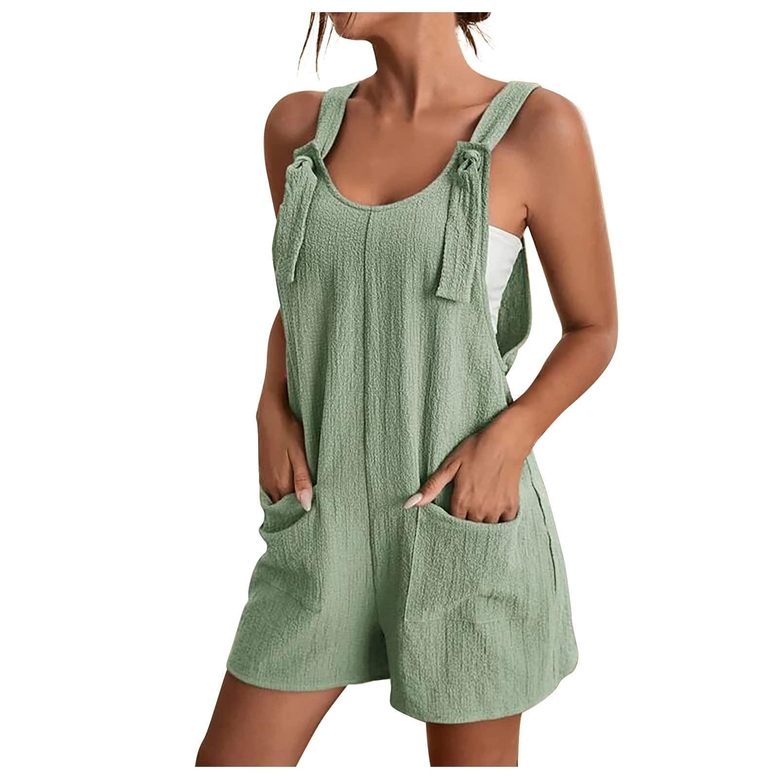 TANGNADE Women's Denim Short Overalls 2024 - Summer Casual Adjustable Strap Loose Bib Overalls Jumpsuit Romper for Beach, Vacation & Resort Wear | Perfect for Outdoor Activities, Music Festivals & Street Style Fashion