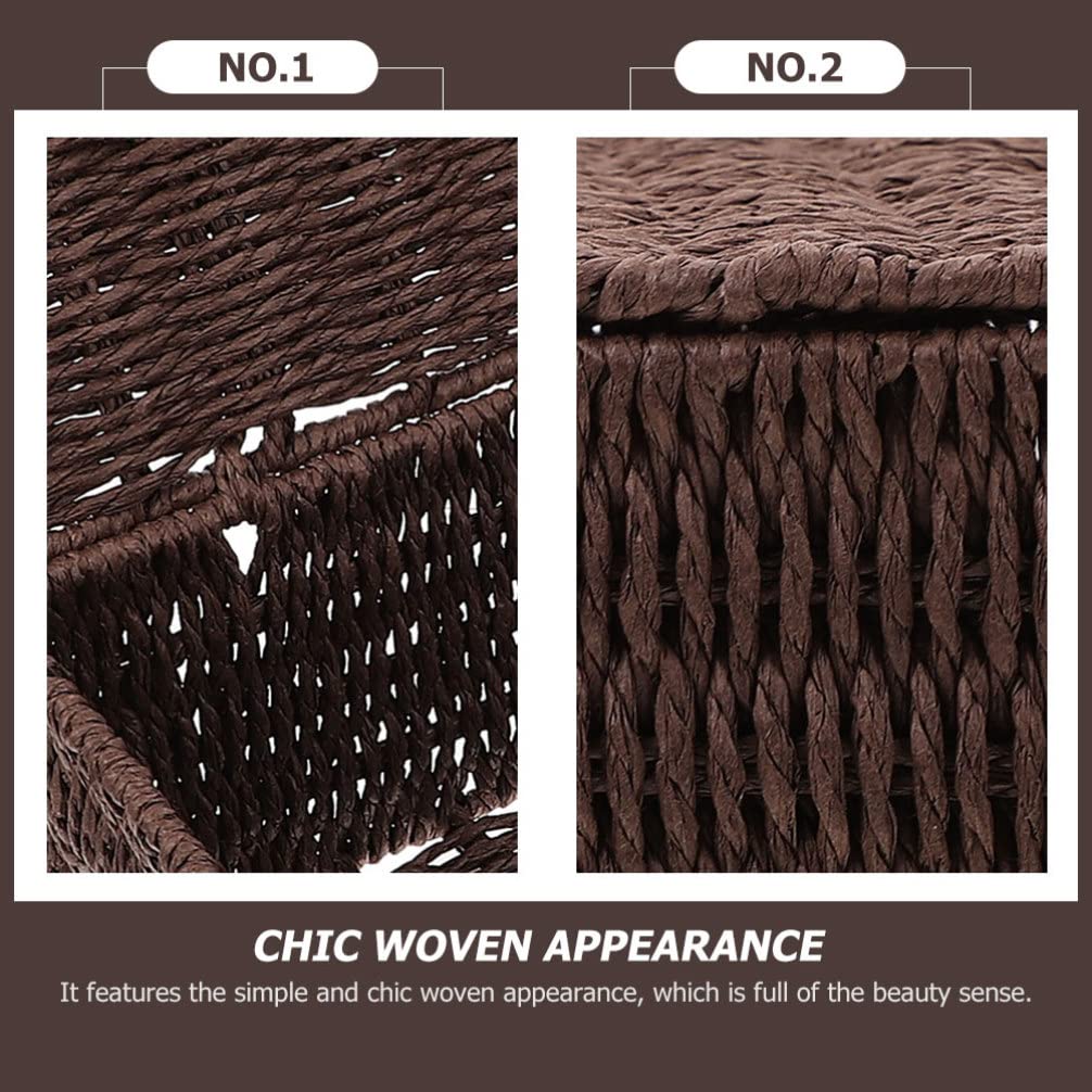 FOMIYES Woven Storage Baskets - Set of 3 Rattan Organizer Bins with Flip Lids for Kids Toys, Socks & Home Organization | Perfect for Nursery, Playroom & Closet Storage (Natural, Medium Size)