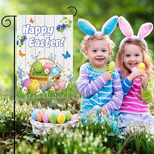 Easter Garden Banner Decorations - Spring Outdoor Banners with Easter Bunny Design, Welcome Spring Garden Flags for Yard Decor - Perfect for Easter Holiday, Farmhouse Style Outdoor Summer Decorations (Ideal for Front Porch, Lawn, Patio & Garden Parties)