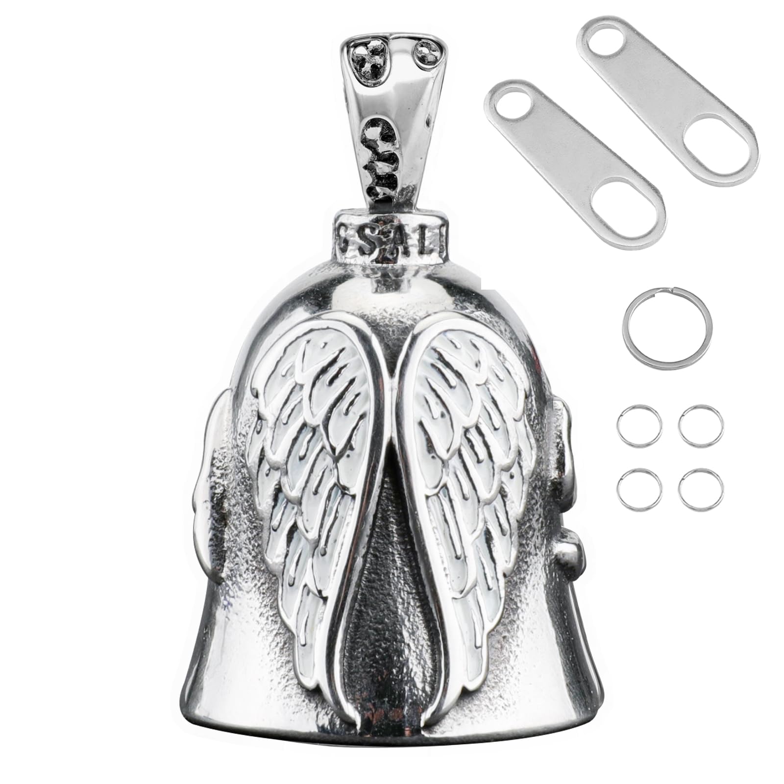Motorcycle Bell Guardian Angel - Good Luck Keychain & Drive Safe Pendant for Bikers, Riders & Pets | Protective Charm for Motorcycles, Bikes & Pet Collars