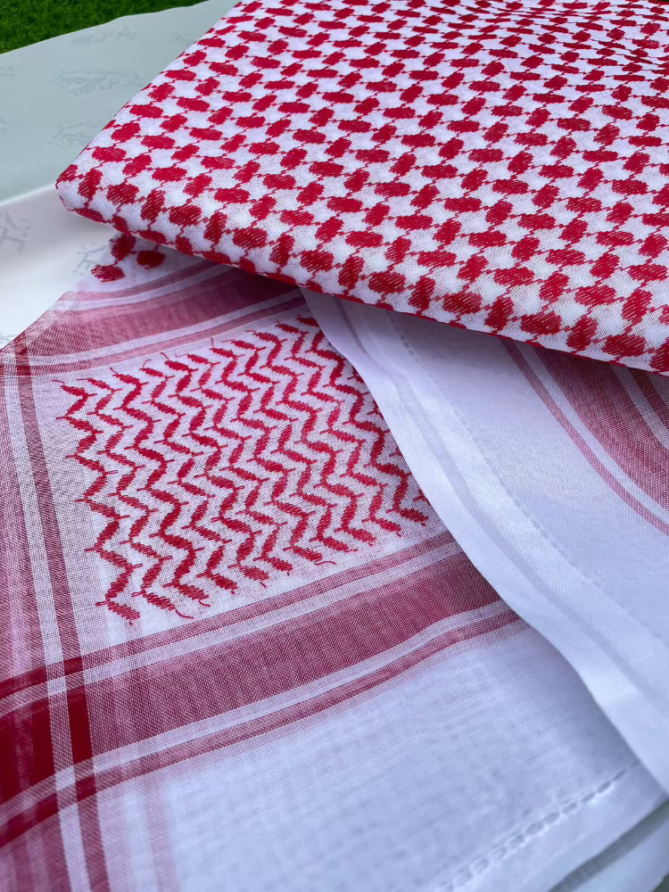 Men's Red Luxury Shemagh Scarf - Soft Cotton Keffiyeh for Winter Warmth, Outdoor Hiking & Desert Travel Accessories - Perfect for Camping, Motorcycle Riding & Fashion Statement