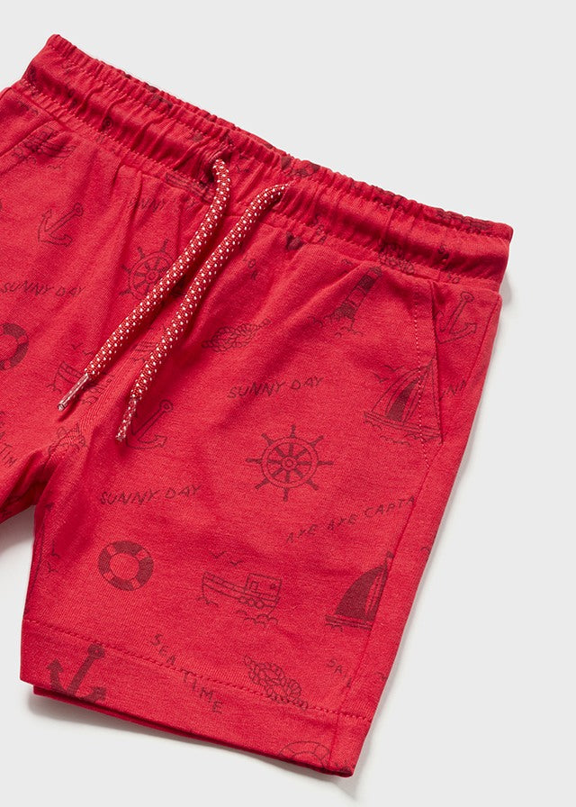 Mayoral Baby Boy Knit Printed Bermuda Set - Red | Soft & Comfortable Outfit for Playtime, Outings & Special Occasions