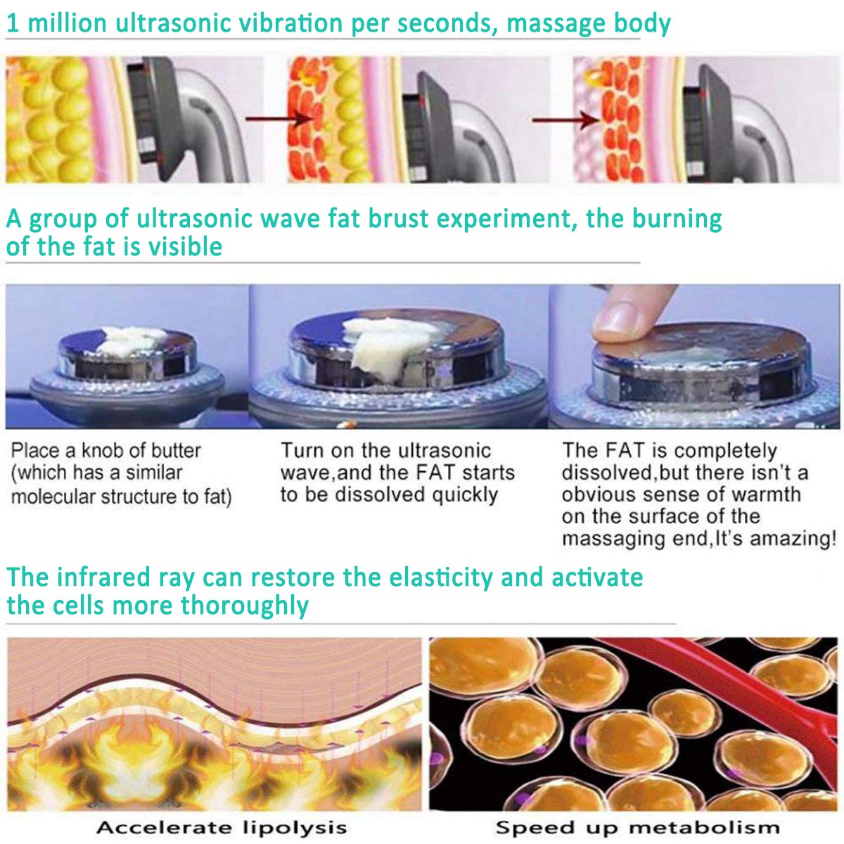HENGCHONGZO Ultrasound Cavitation & EMS Massager Machine - Professional Body Slimming Device for Cellulite Reduction, Fat Burning, and Muscle Toning | Perfect for Home Spa, Weight Loss, and Body Contouring Treatments
