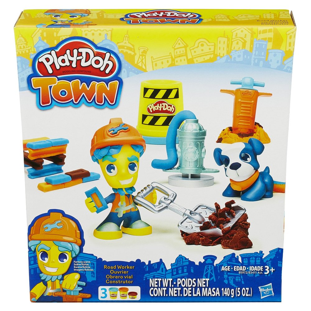Play-Doh Construction Worker & Pet Toy Figure Set - Fun Pretend Play for Kids - Perfect for Creative Playtime & Role-Playing Scenarios