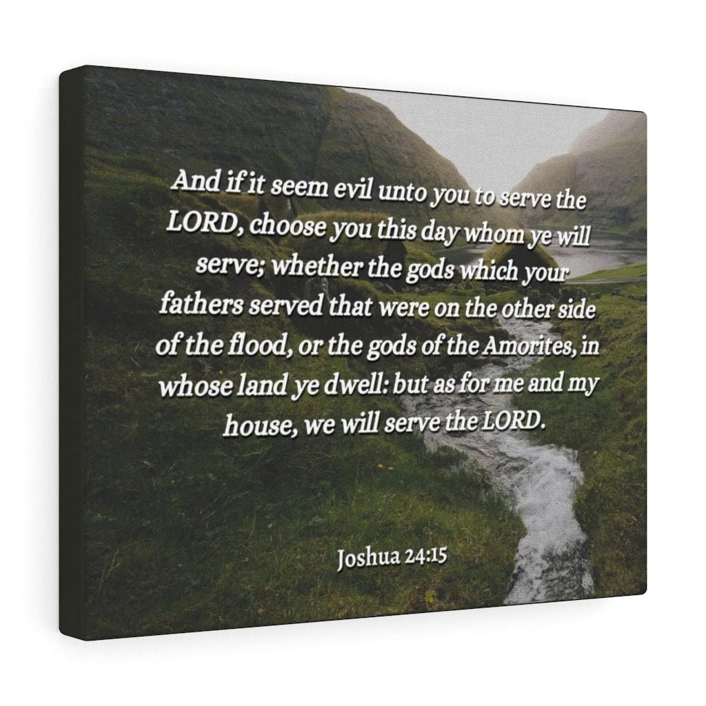 Joshua 24:15 Bible Verse Wall Art - Christian Scripture Print for Home Decor - Ready to Hang Inspirational Gift for Faithful Servants - Perfect for Church, Bedroom & Living Room