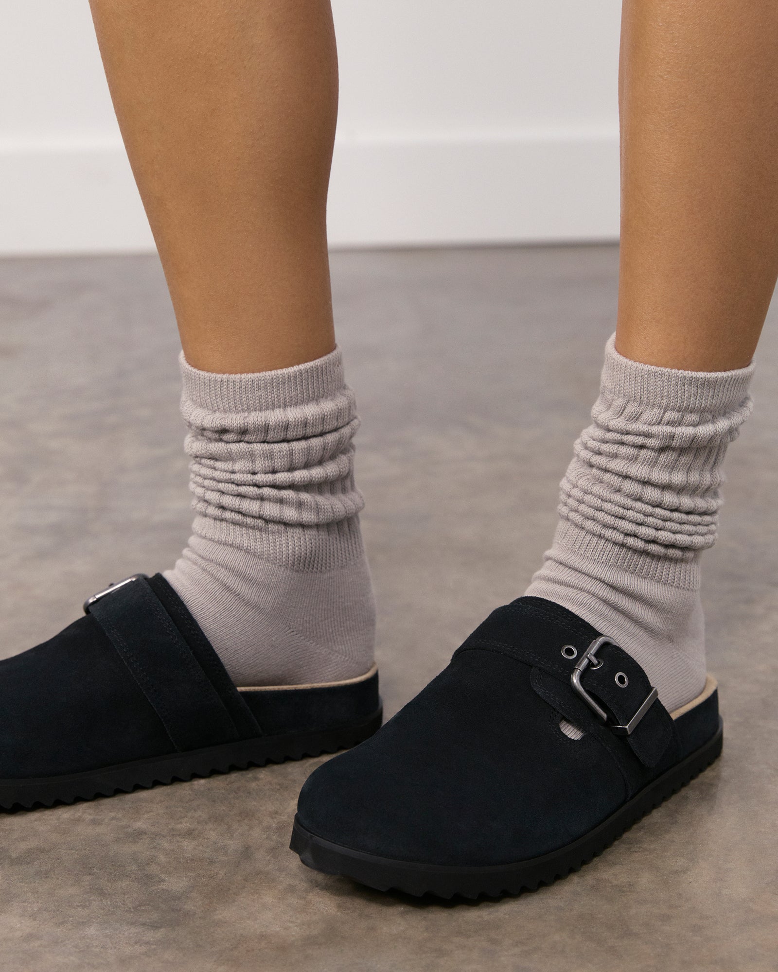 JUNO Casual Flats for Women - Washed Black Suede Comfortable Slip-On Shoes | Perfect for Office, Travel & Everyday Wear