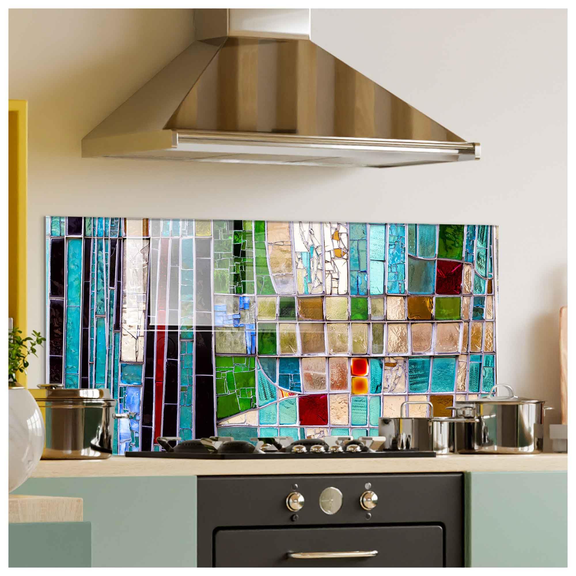 Tempered Glass Kitchen Backsplash - Stove Splashback & Cutting Board (30x16