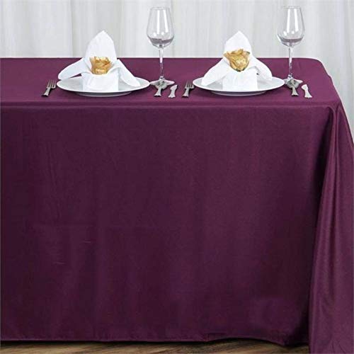10 Pack 90x156 Inch Eggplant Purple Polyester Tablecloths - Rectangle Table Covers for Wedding, Party, Kitchen & Dining - Wrinkle & Stain Resistant Linens