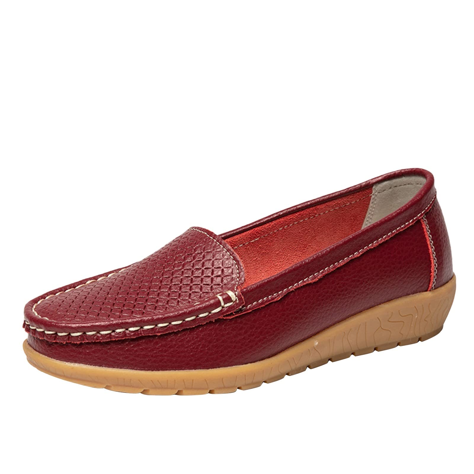 Women's Slip-On Walking Shoes - Fashion Sneakers with Wedge Heel for Work & Casual Wear | Comfortable & Stylish Single Color Solid Design | Perfect for Office, Travel & Everyday Use