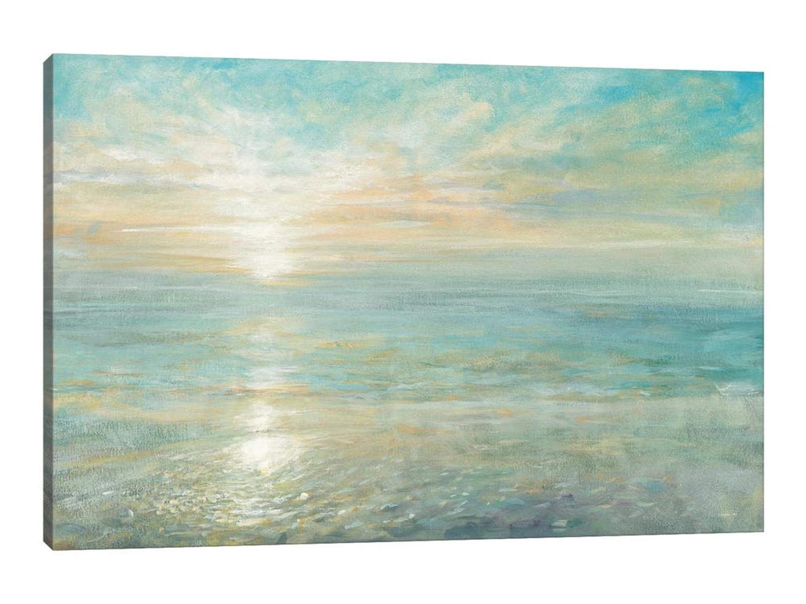 Blue Abstract Ocean Wall Art Painting - 32x48 Inches Beach Themed Bathroom Decor for Home, Coastal Wall Decor for Bathroom & Living Room | Perfect for Beach House, Spa, or Coastal Themed Interior Design